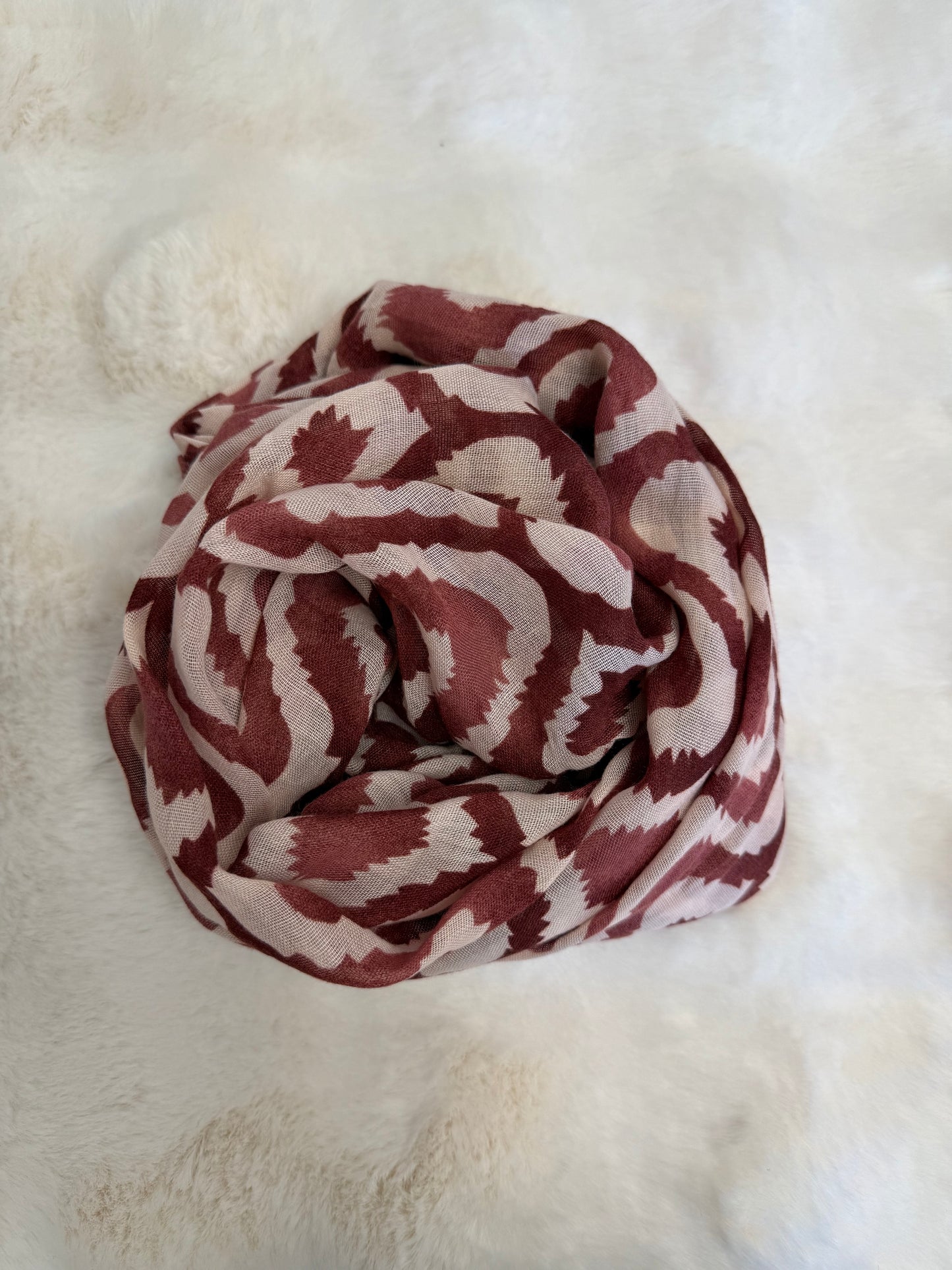 Geometric print modal scarf