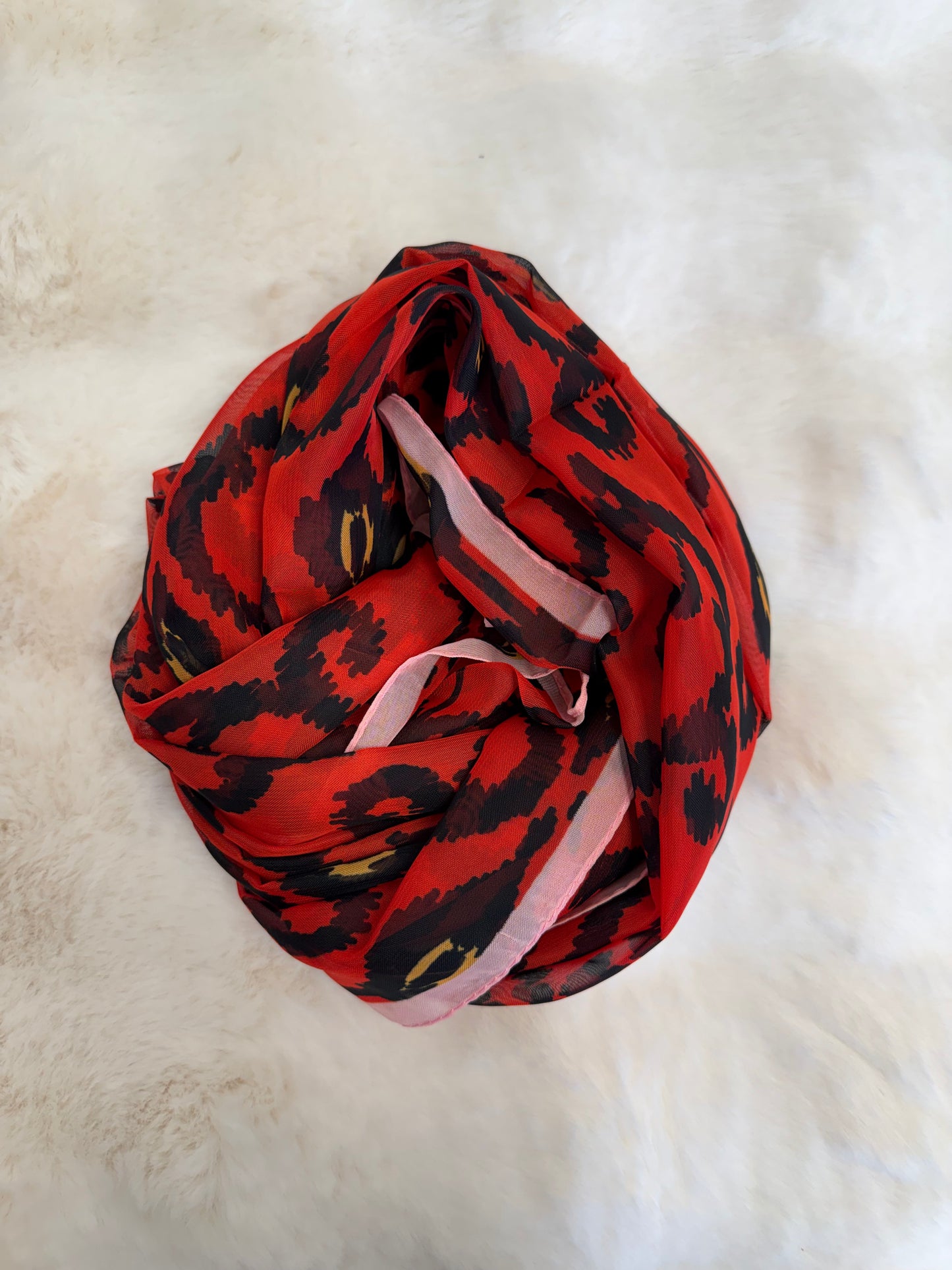 Ikat printed chiffon scarf