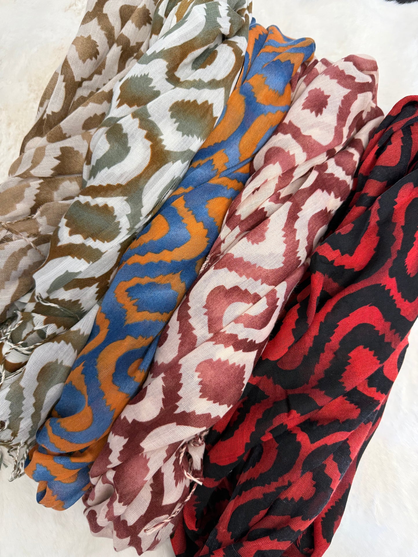 Geometric print modal scarf