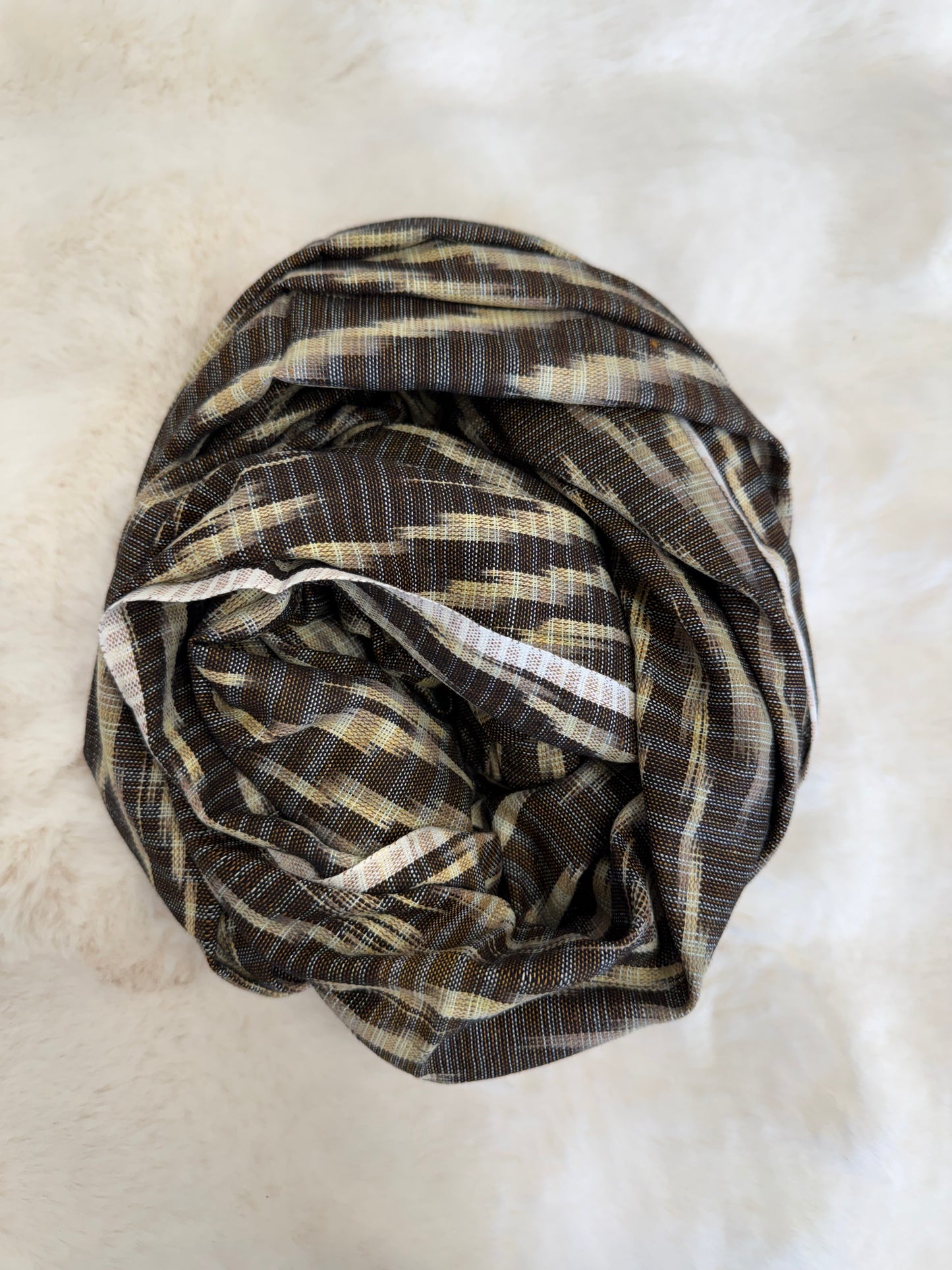 Brown Ikat print scarf