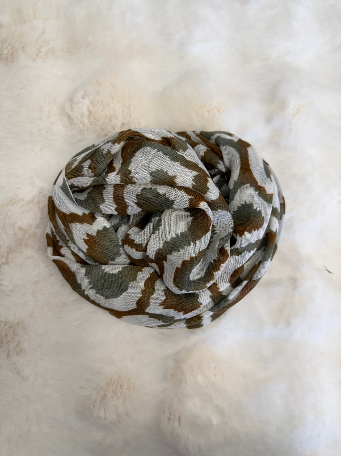 Geometric print modal scarf